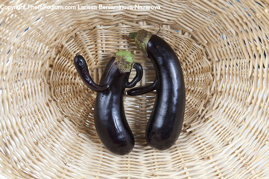 Eggplant, Plant, Produce, Vegetable, Footwear, Shoe, Furniture