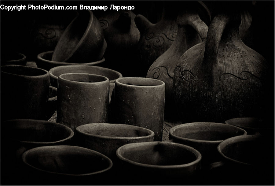 Pot, Pottery, Coffee Cup, Cup, Cannon, Mortar, Weaponry
