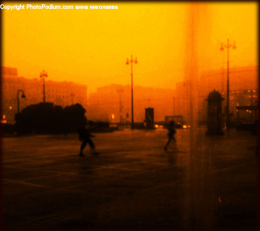 Silhouette, Cross, Fog, Pollution, Smog, Smoke, Dawn