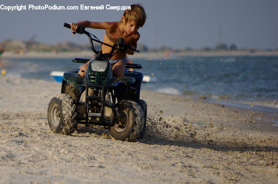 Atv, Beach, Coast, Outdoors, Sea, Water, Buggy