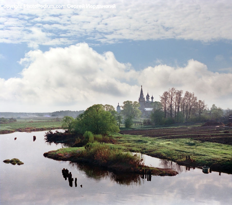 Field, Grass, Grassland, Land, Outdoors, Marsh, Pond