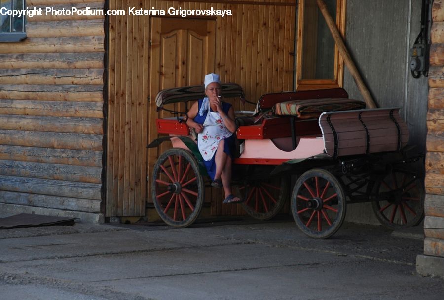 People, Person, Human, Luggage, Suitcase, Carriage, Horse Cart