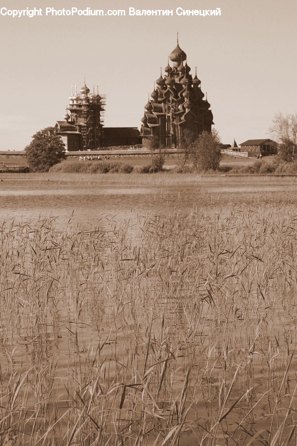 Architecture, Pagoda, Shrine, Temple, Worship, Grassland, Mound