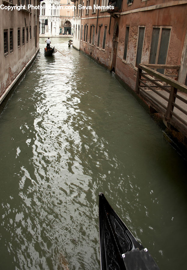 Canal, Outdoors, River, Water, Boat, Gondola, Brick