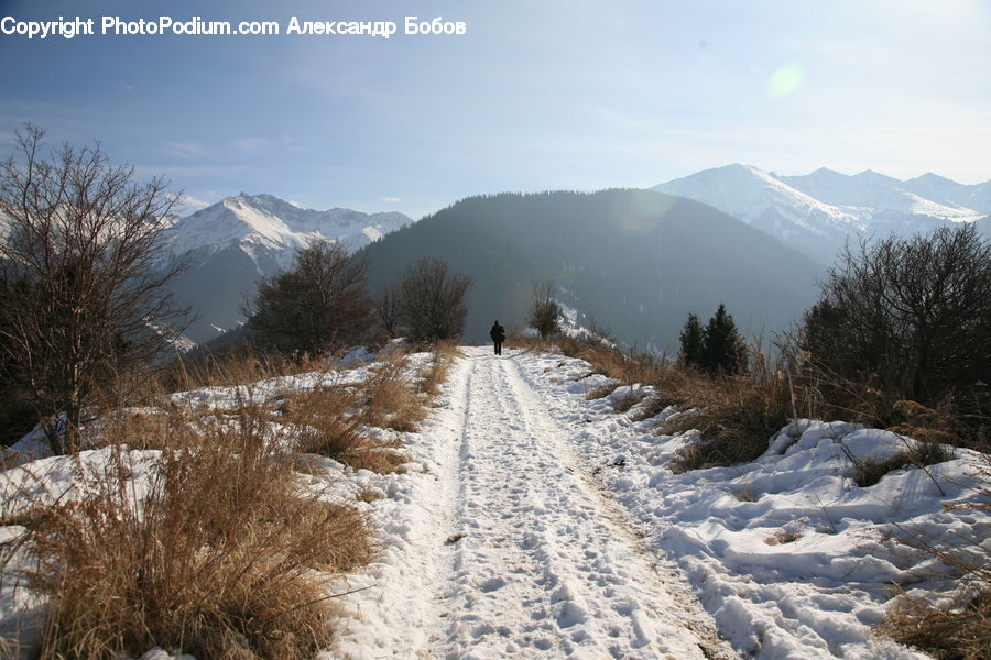 Dirt Road, Gravel, Road, Frost, Ice, Outdoors, Snow