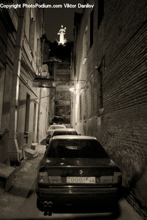 Alley, Alleyway, Road, Street, Town, Automobile, Car