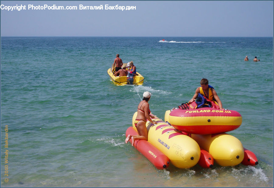 Banana Boat, Boat, People, Person, Human, Tubing, Water