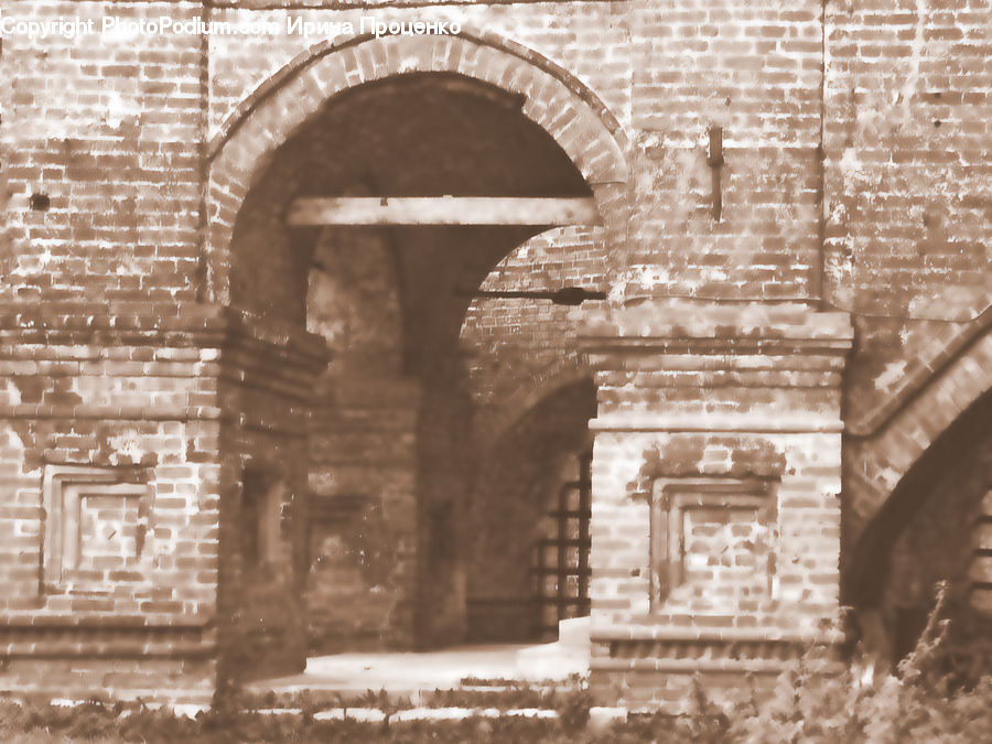 Ruins, Brick, Arabesque Pattern, Ancient Egypt, Building, Balcony, Cobblestone