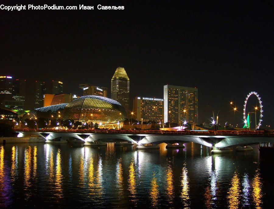 City, Downtown, Metropolis, Urban, Bridge, Building, Architecture