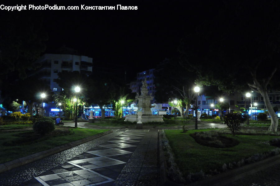 Night, Outdoors, LED, Lighting, Spotlight, City, Downtown