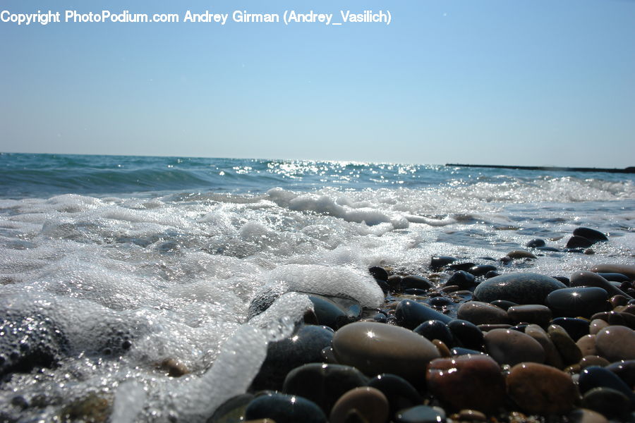 Pebble, Coast, Outdoors, Sea, Water, Beach