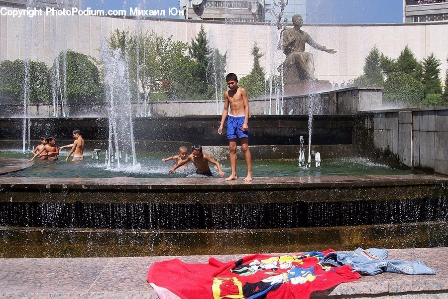 Plant, Potted Plant, People, Person, Human, Shorts, Fountain