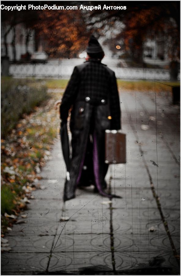 Brick, Coat, Overcoat, Costume, Boardwalk, Path, Pavement