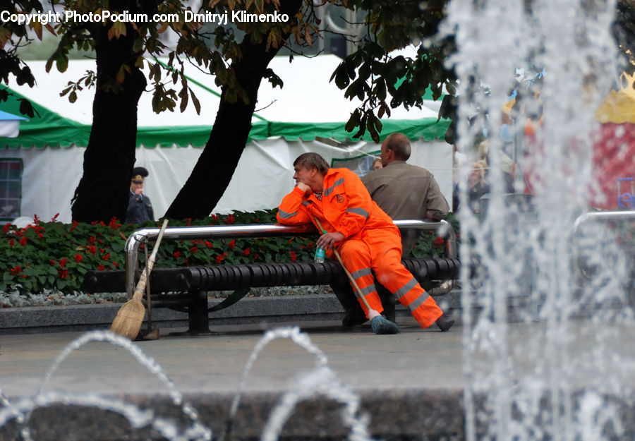 People, Person, Human, Plant, Potted Plant, Fountain, Water