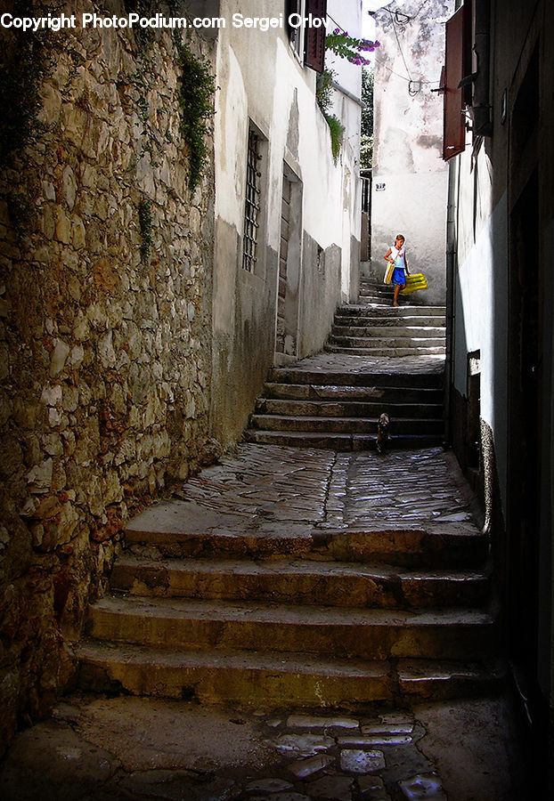 Alley, Alleyway, Road, Street, Town, Cobblestone, Pavement