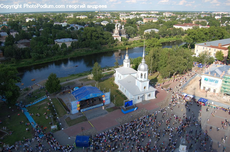 Aerial View, Crowd, Architecture, Church, Worship, Marathon, Running