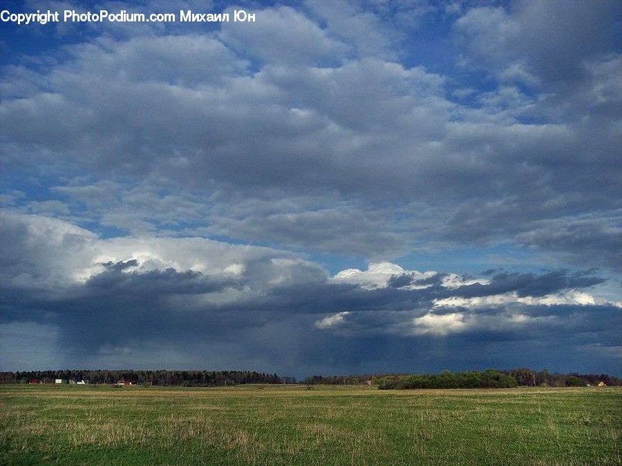 Cloud, Cumulus, Sky, Azure Sky, Outdoors, Field, Grass