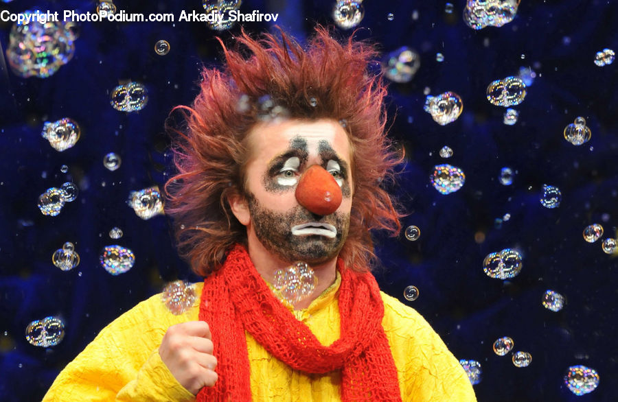 Clown, Performer, Person, People, Human, Carnival, Festival