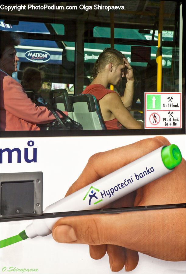 People, Person, Human, Bus, Vehicle, Finger, Hand