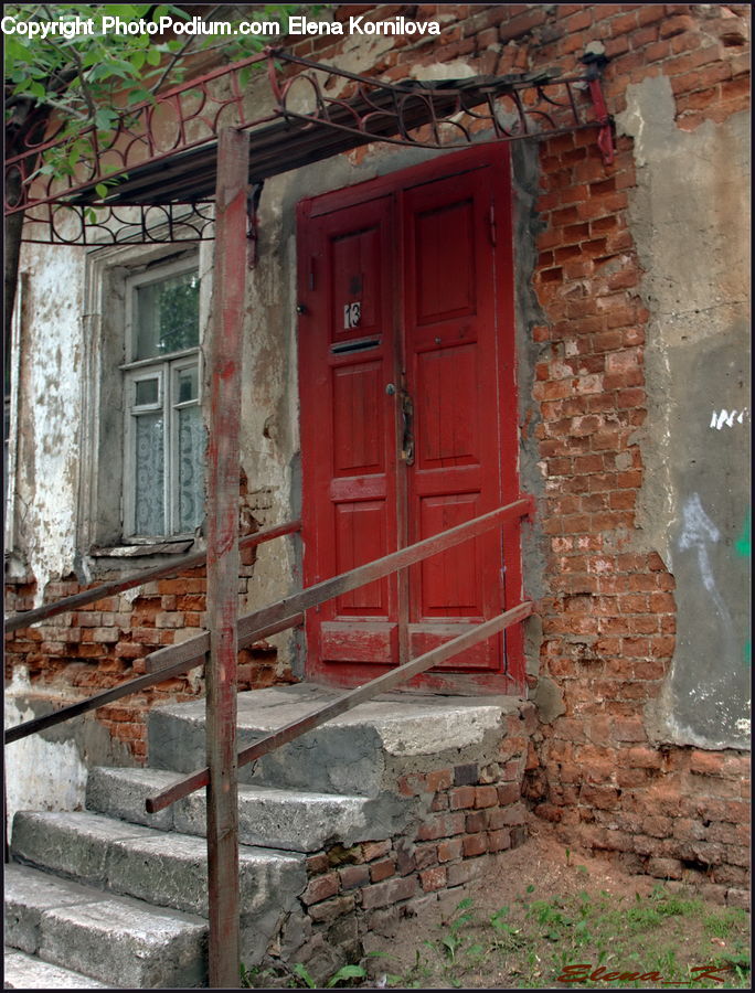 Outhouse, Shack, Brick, Alley, Alleyway, Road, Street