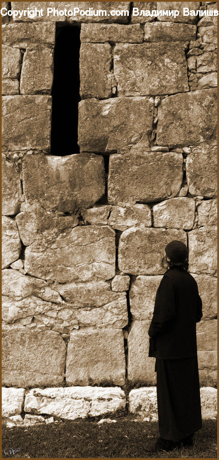 Human, People, Person, Rock, Fence, Wall, Ground