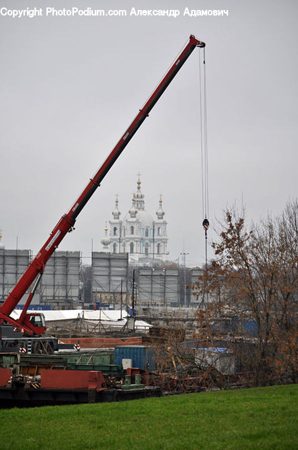 Constriction Crane, Train, Vehicle, Locomotive, Rail, Transportation