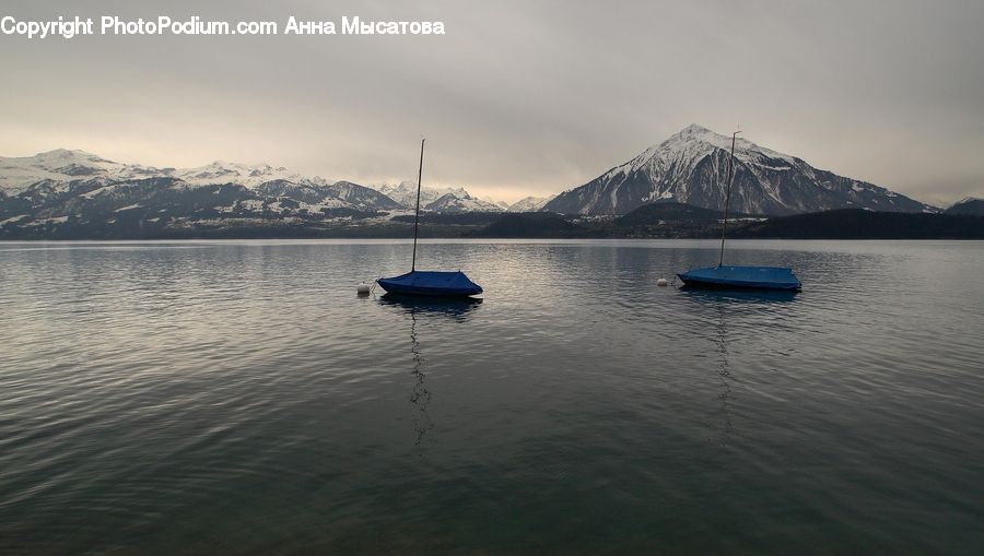 Alps, Crest, Mountain, Peak, Boat, Dinghy, Watercraft