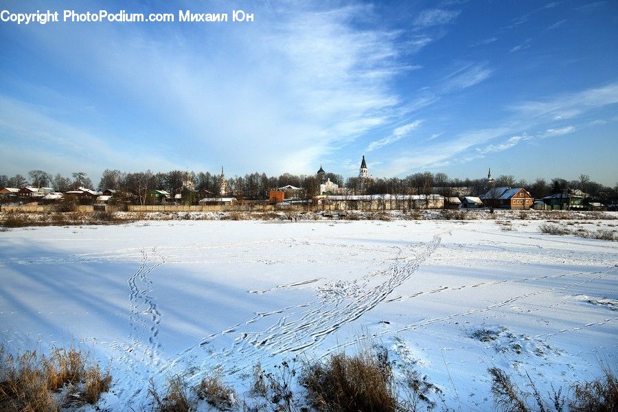 Ice, Outdoors, Snow, Countryside, Building, Cottage, Housing