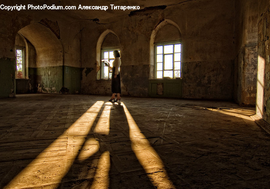 Corridor, Brick, Crypt, Arched, Aisle