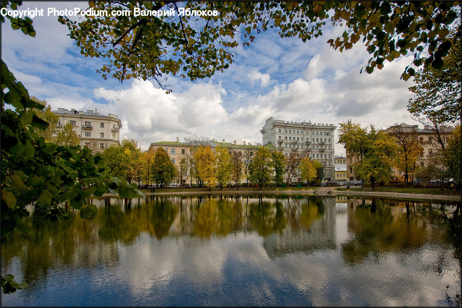 Outdoors, Pond, Water, Building, Housing, Villa, Oak