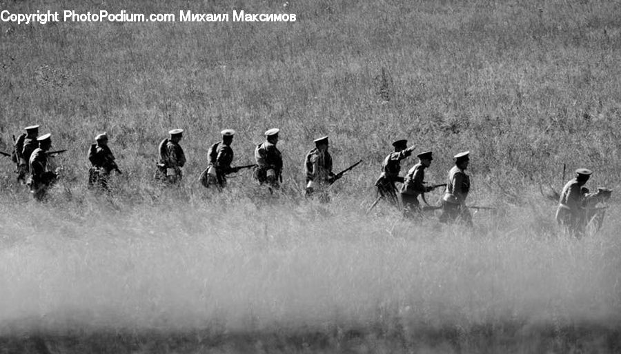 Hunting, Military, Military Uniform, Soldier, Countryside, Field, Grass