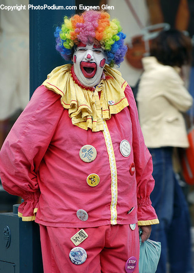Clown, Performer, Person, Human, People, Carnival, Crowd