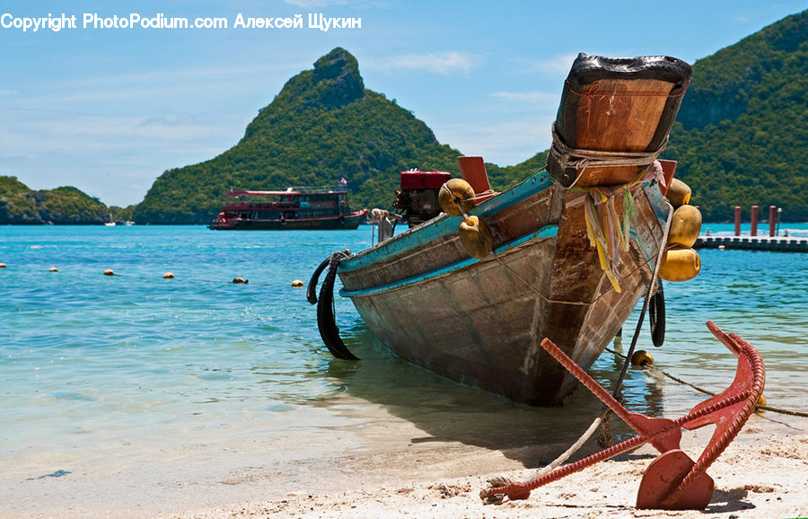 Anchor, Hook, Boat, Dinghy, Beach, Coast, Outdoors