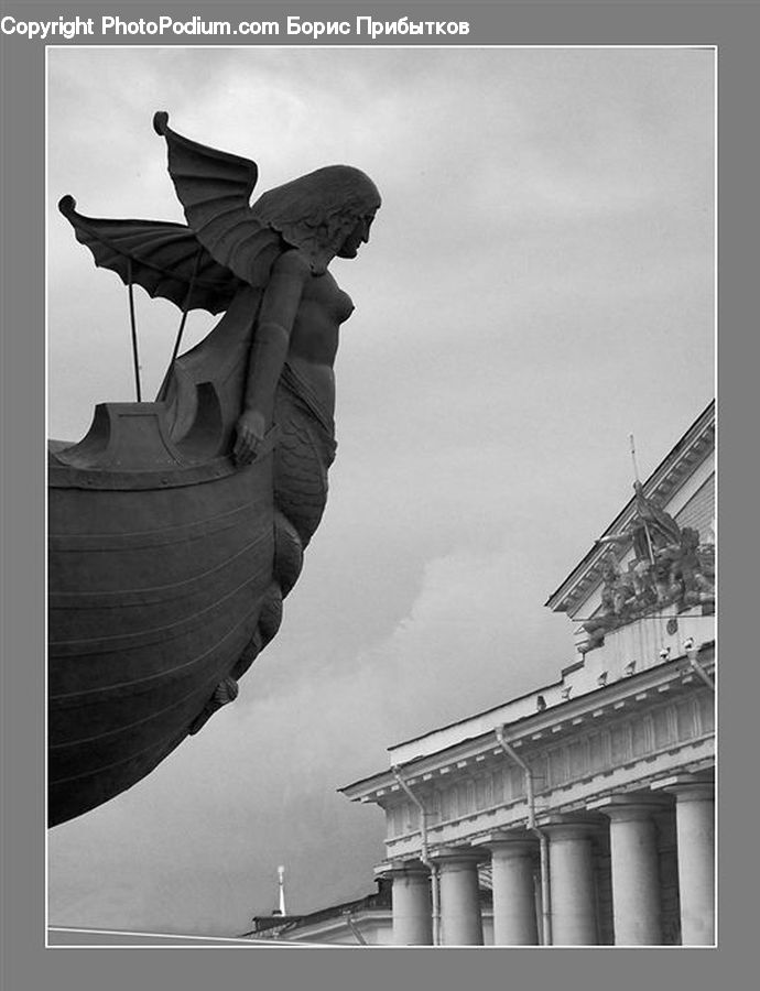 Art, Sculpture, Statue, Aircraft Carrier, Ship, Vessel, Architecture