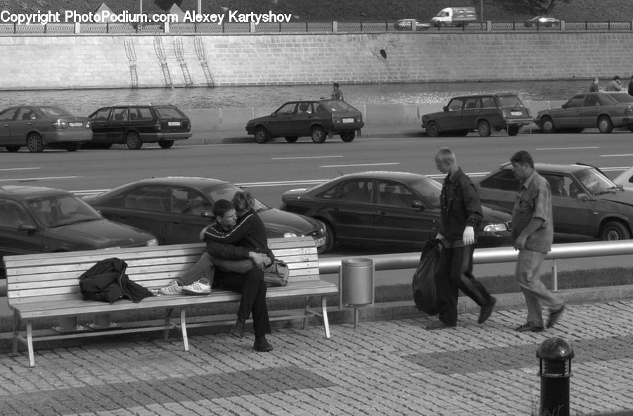 People, Person, Human, Automobile, Car, Vehicle, Bench