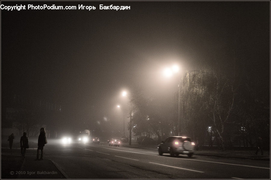 Fog, Road, Freeway, Highway, Automobile, Car, Vehicle