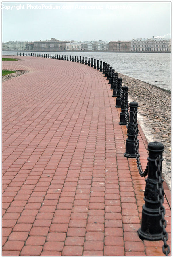 People, Person, Human, Brick, Roof, Bench, Boardwalk