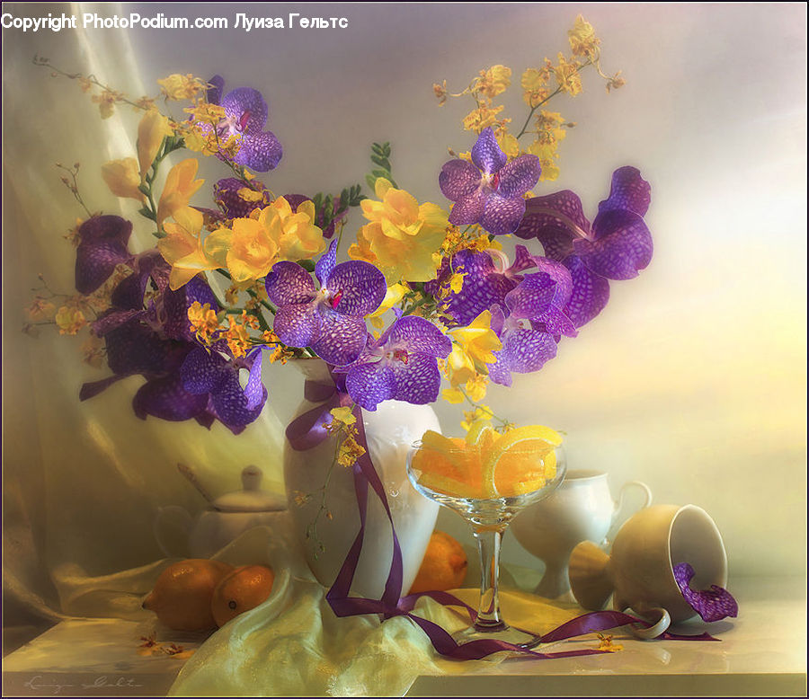 Glass, Goblet, Flower, Flower Arrangement, Flower Bouquet, Floral Design, Ikebana