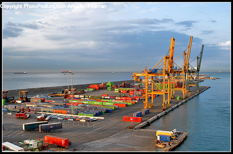 Barge, Boat, Tugboat, Vessel, Shipping Container, Dock, Port