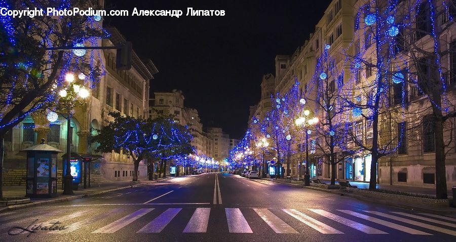 City, Downtown, Lighting, Road, Street, Town, Night