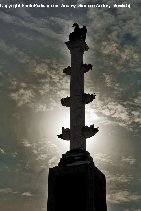 Column, Pillar, Cross, Art, Gargoyle, Statue, Sculpture