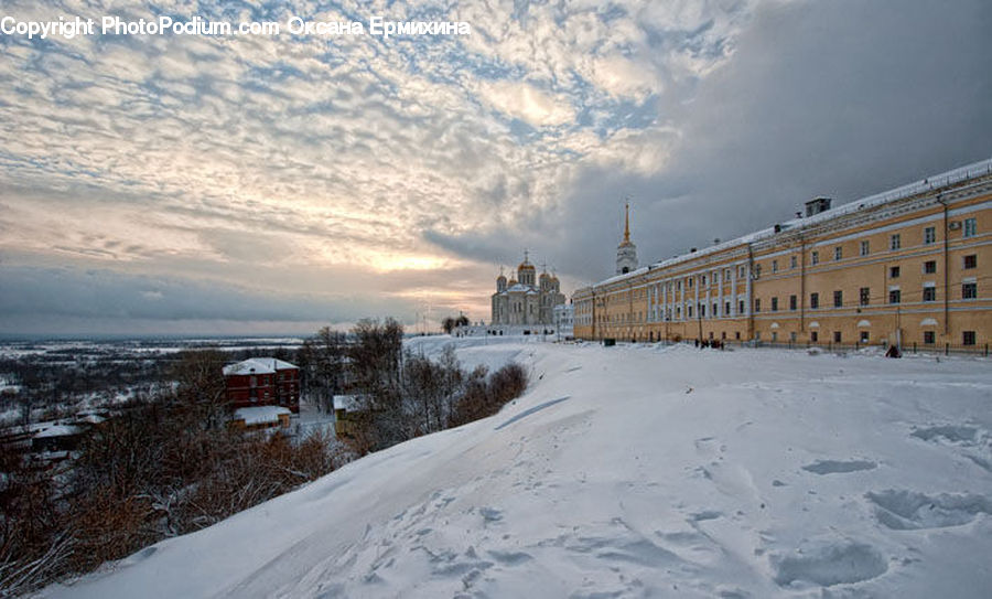 Ice, Outdoors, Snow, Architecture, Downtown, Plaza, Town Square