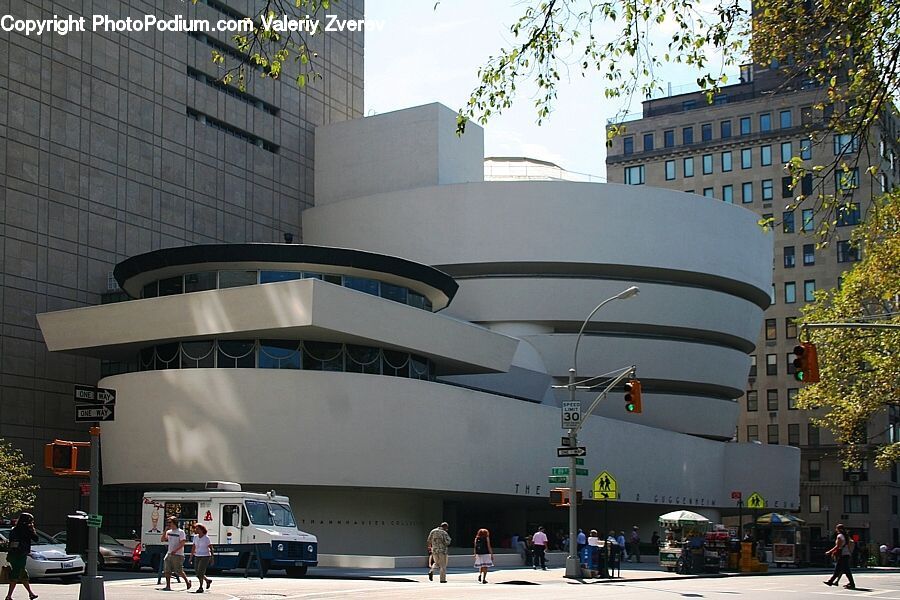 Plant, Potted Plant, Car, Van, Building, Housing, City