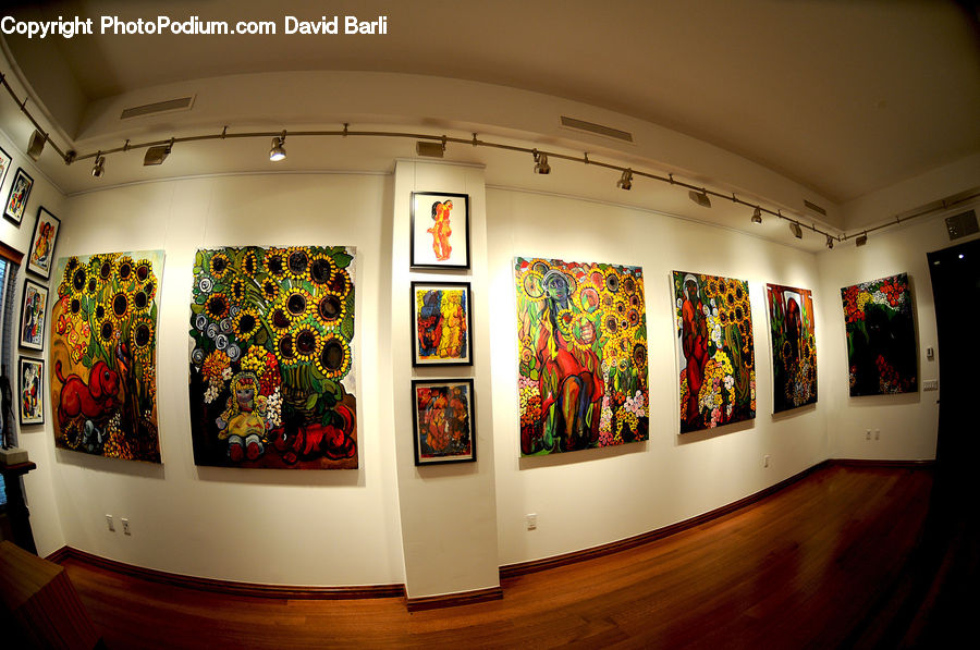Art, Art Gallery, Modern Art, Fisheye, Applique, Sewing, Dining Room