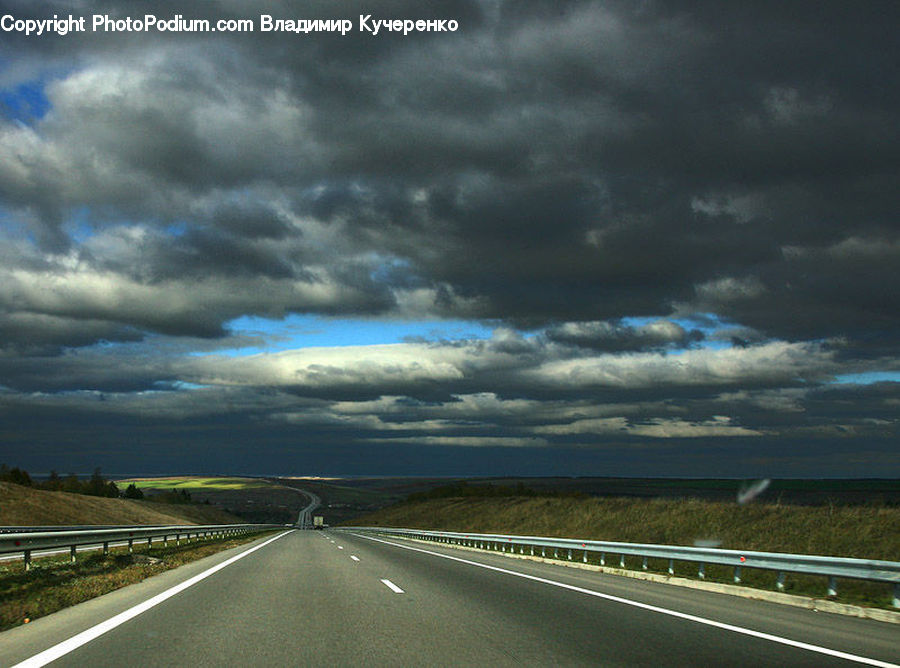 Road, Freeway, Highway, Dirt Road, Gravel, Azure Sky, Cloud