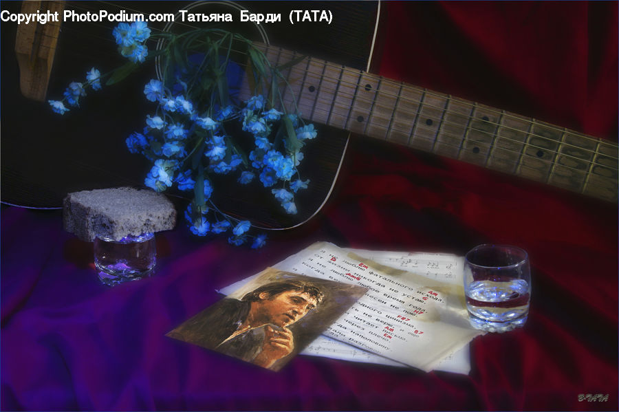 Electric Guitar, Guitar, Musical Instrument, Glass, Beverage, Drink, Astronomy