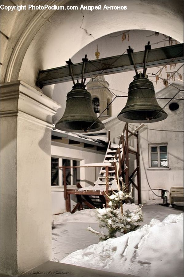 Plant, Potted Plant, Chime, Windchime, Ice, Outdoors, Snow