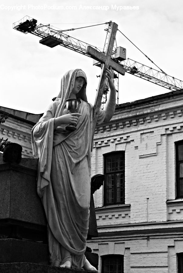 Constriction Crane, People, Person, Human, Cross, Crucifix, Art