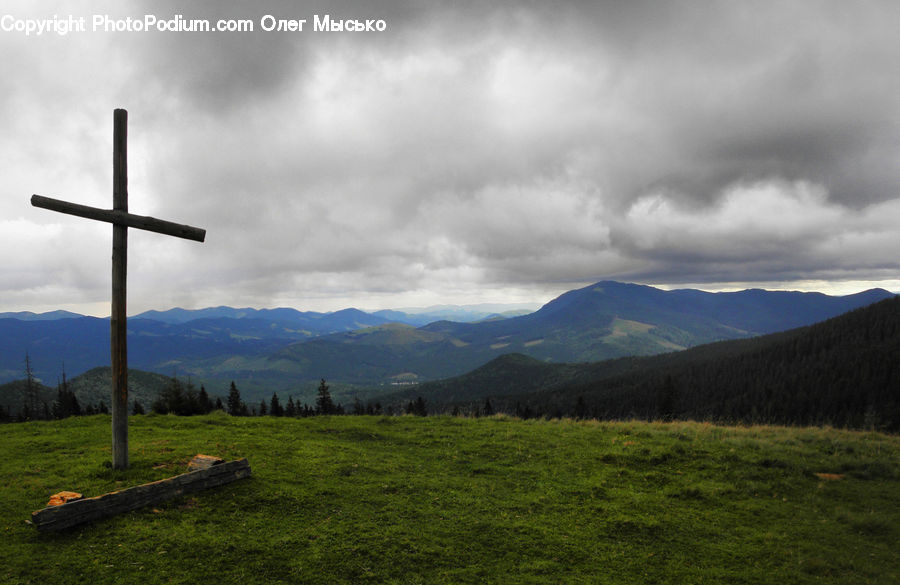 Cross, Outdoors, Plateau, Mountain, Mountain Range, Crest, Peak