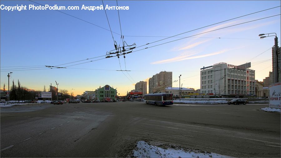 Intersection, Road, Building, City, Downtown, Town, Architecture